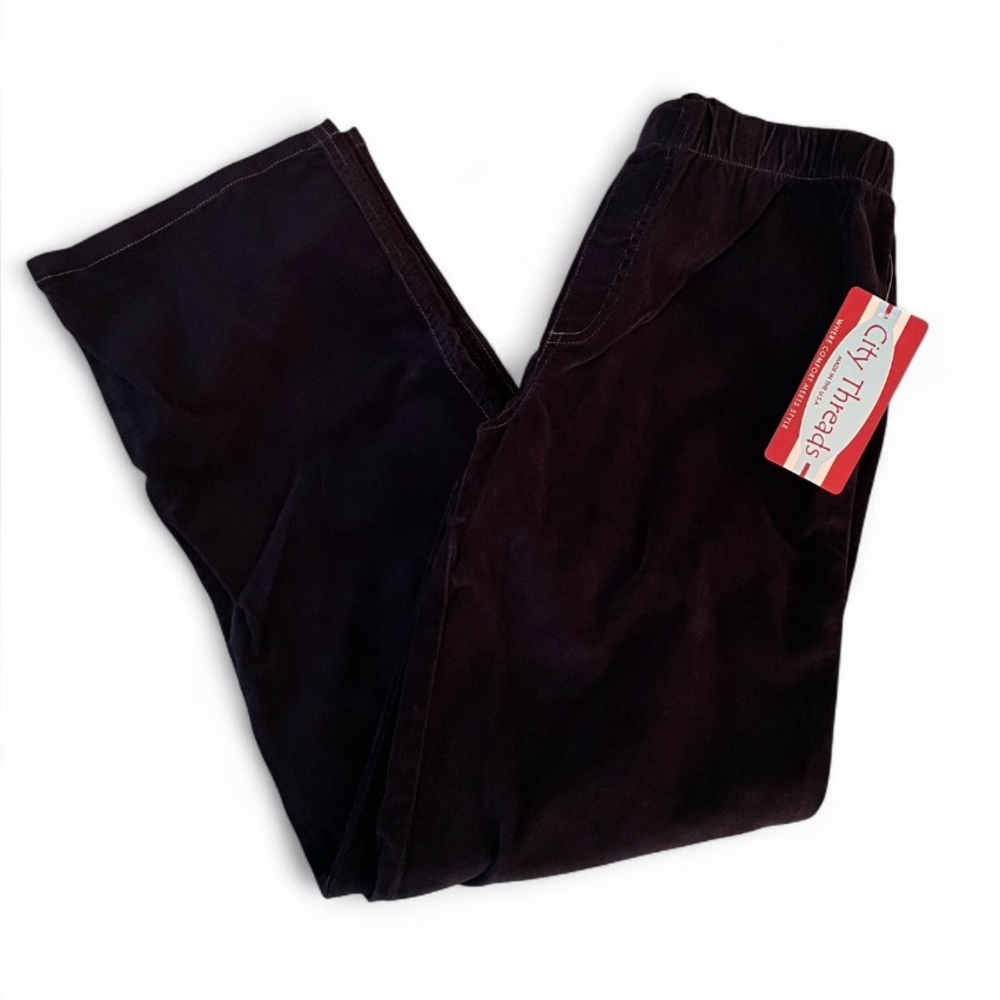 NWT City Threads Cord Simple Navy Blue Pants w Grey Stitching Boys Size 14